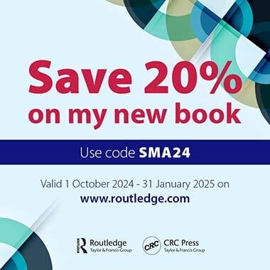 Example of an author social banner with promo code displayed centered on top